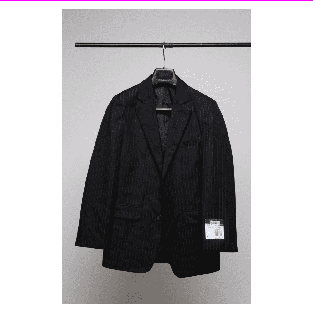 Nautica Boys Striped Suit Jacket Black/Dark Grey Size 12R 