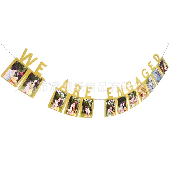 LAMIRO Engagement Party Photo Banner We Are Engaged Banner Decoration Wedding Party Background Bunting