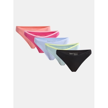 No Boundaries Cotton Bikini Panties, 5-Pack, Women’s and Women’s Plus