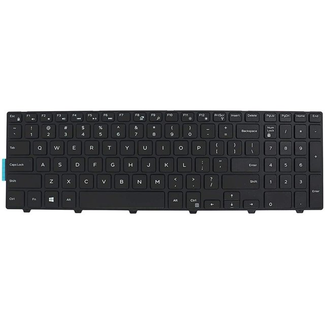 Non-Backlit US English Keyboard with Frame Replacement Compatible with Dell Inspiron 15 3000 Series 3541 3542 3543 3558