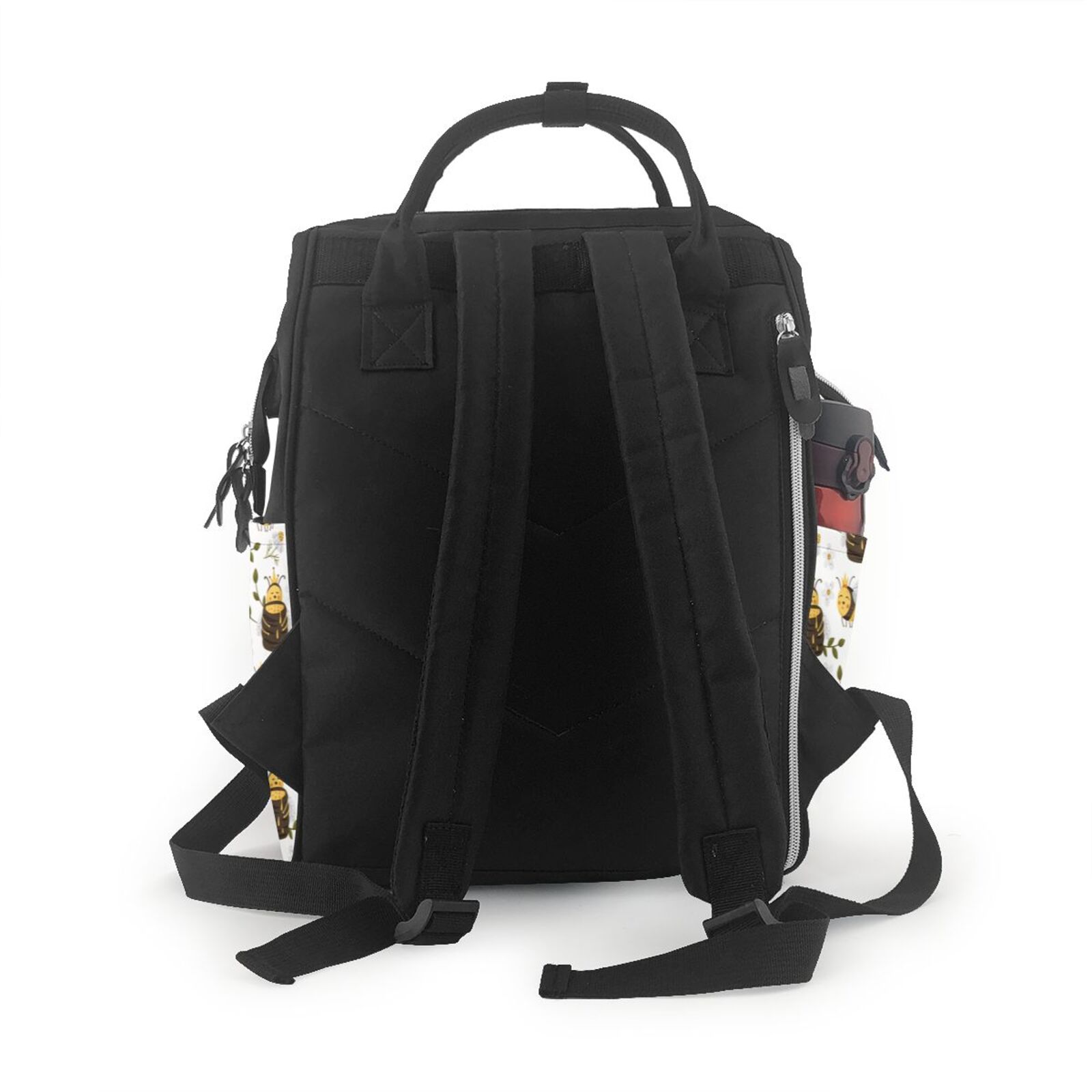 Fuzoiu Honey Bee Insect Print Diaper Bag Backpack,Baby Essentials Travel Tote,Multi function Waterproof Diaper Bag, Travel Essentials Baby Bag - Unisex