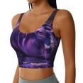 thumbnail image 2 of Fotbe Purple Hippo In Water Pattern Womens' Sports Bra Longline Wirefree Padded with Medium Support Sports Moisture-Wicking Workou Vest,Tank Top-Medium, 2 of 7