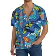 thumbnail image 3 of Vsdgher Hawaiian Style Print Men's Wrinkle Free Untucked Cuban Shirt Business Casual Button Down Shirts Short Sleeve Shirt, 3 of 7