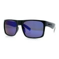 thumbnail image 5 of Mens Kush Polarized Mirrored Classic Sport Horn Rim Plastic Rectangle Sunglasses Shiny Black - Blue Mirror, 5 of 7
