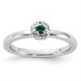 thumbnail image 3 of Auriga Fine Jewelry 925 Sterling Silver Created Emerald Ring for Women Size- 7, 3 of 6