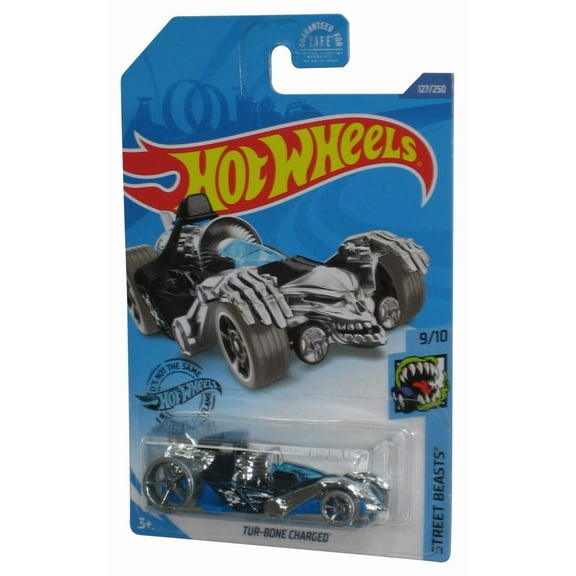Hot Wheels Street Beasts 9/10 (2017) Black Tur-Bone Charged Toy Car 127/250