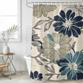 thumbnail image 6 of Sage Green Blue Floral Shower Curtain Set - Small 36" x 72" Washable Bathtub Curtain with 12 Hooks, Vintage Beige Botanical Waterproof Fabric Stall Shower Curtains for Bathroom/Bathtub Décor, 6 of 6