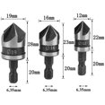 thumbnail image 4 of 3-teiliges 90-Grad-5-Nuten-Fasenbohrer-Set für Holz, Metall, Schnellwechsel-1/4-Zoll-Sechskant-Fasenbohrer, Kohlenstoffstahl-Schneidwerkzeug, 4 of 5