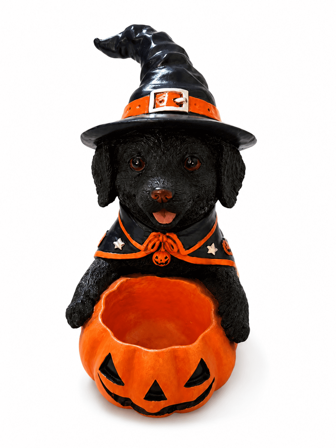 Alvantor Halloween Labrador Decorations Cute Dog with Pumpkin Bowl