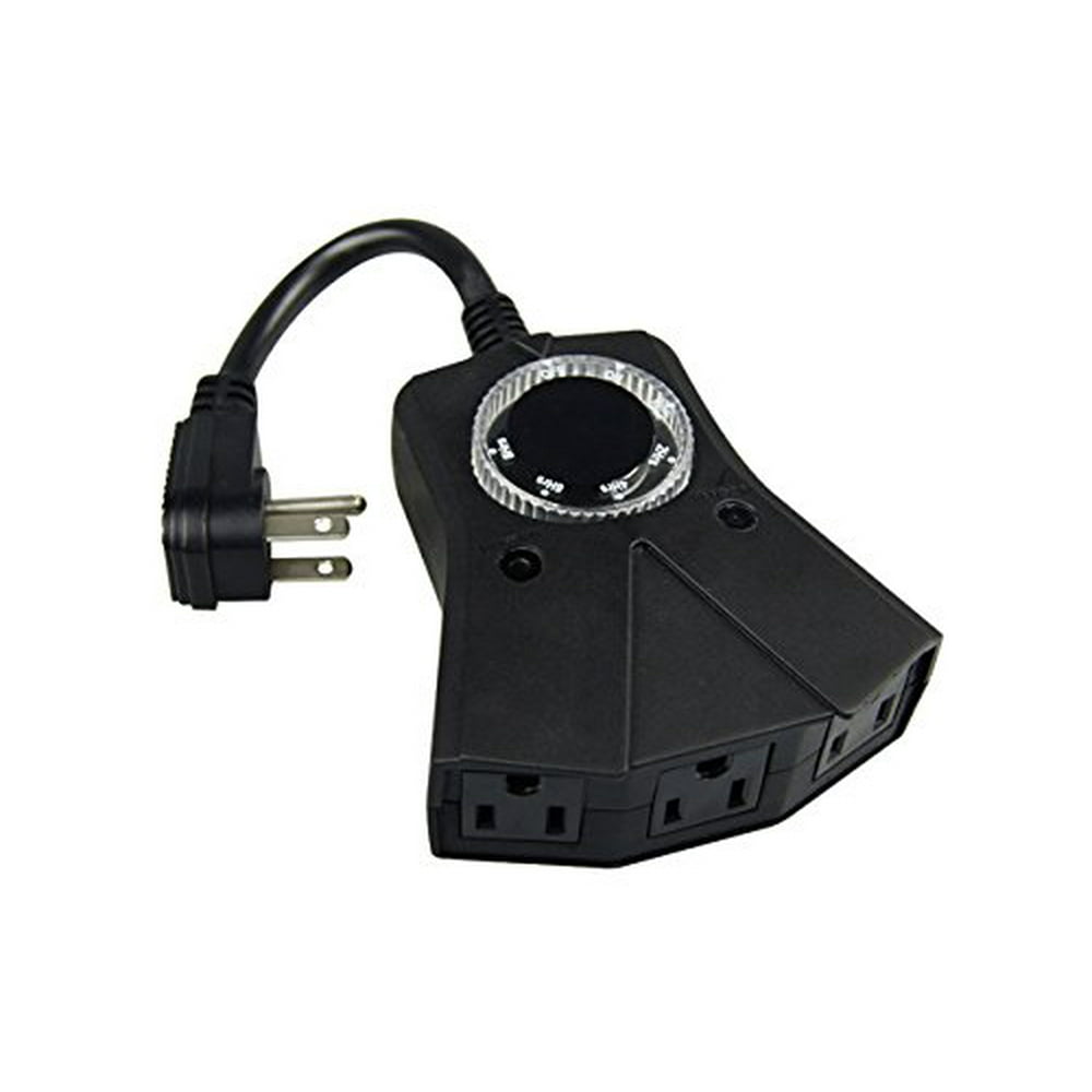 ECOPlugs Outdoor Light Timer Outlet waterproof, Christmas Lights Timer