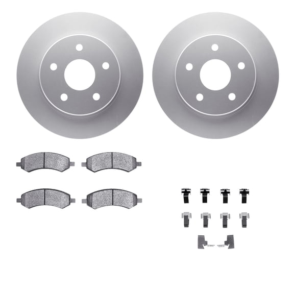 Dynamic Friction Company Front Geospec Brake Rotors with Ultimate Duty Performance Brake Pads includes Hardware 4412-40009