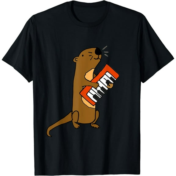 Cute Sea Otter Playing Keyboard T-shirt