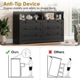 thumbnail image 5 of Modern 6 Drawer Wooden Dresser with LED Lights and Power Outlet, Large Capacity Storage Chest for Bedroom, TV Stand with Handles and Spacious Drawers, 5 of 7