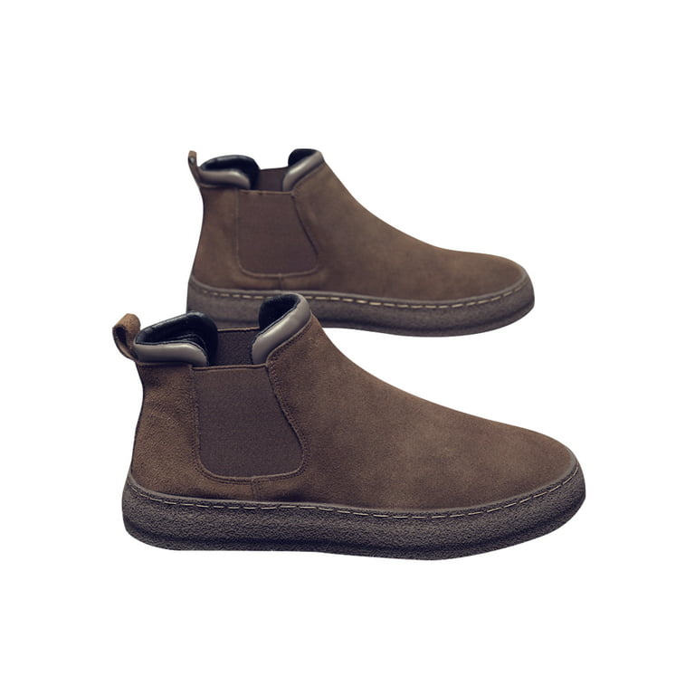 Lacyhop Boots Men Slip On Dress Casual High Sneakers Brown 8 - Walmart.com