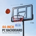 thumbnail image 4 of 44-Inch Portable Basketball Hoop, SHINPT 4.8-10 ft Adjustable Height Basketball Hoop with PC Backboard, Wheels and Fillable Base, Suitable for Kids, Teens and Adults, Indoor/Outdoor Play, Black, 4 of 11
