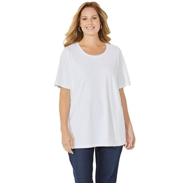 Catherines Women's Plus Size Petite Suprema Ultra-Soft Scoopneck Tee
