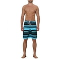 thumbnail image 2 of NOMADIC NOOK Men's Drawstring Stripes Color Block Beach Board Shorts 2 Pack, 2 of 5