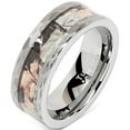 thumbnail image 2 of Tungsten Rings for Men Wedding Band Hunting Camo Inlaid Hammered Edge Size 8-16 (Tungsten, 12.5), 2 of 6