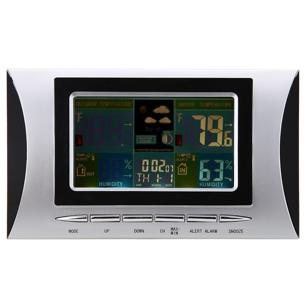 yuyomalo Wireless Weather Station Alarm Clock Barometer Digital LCD