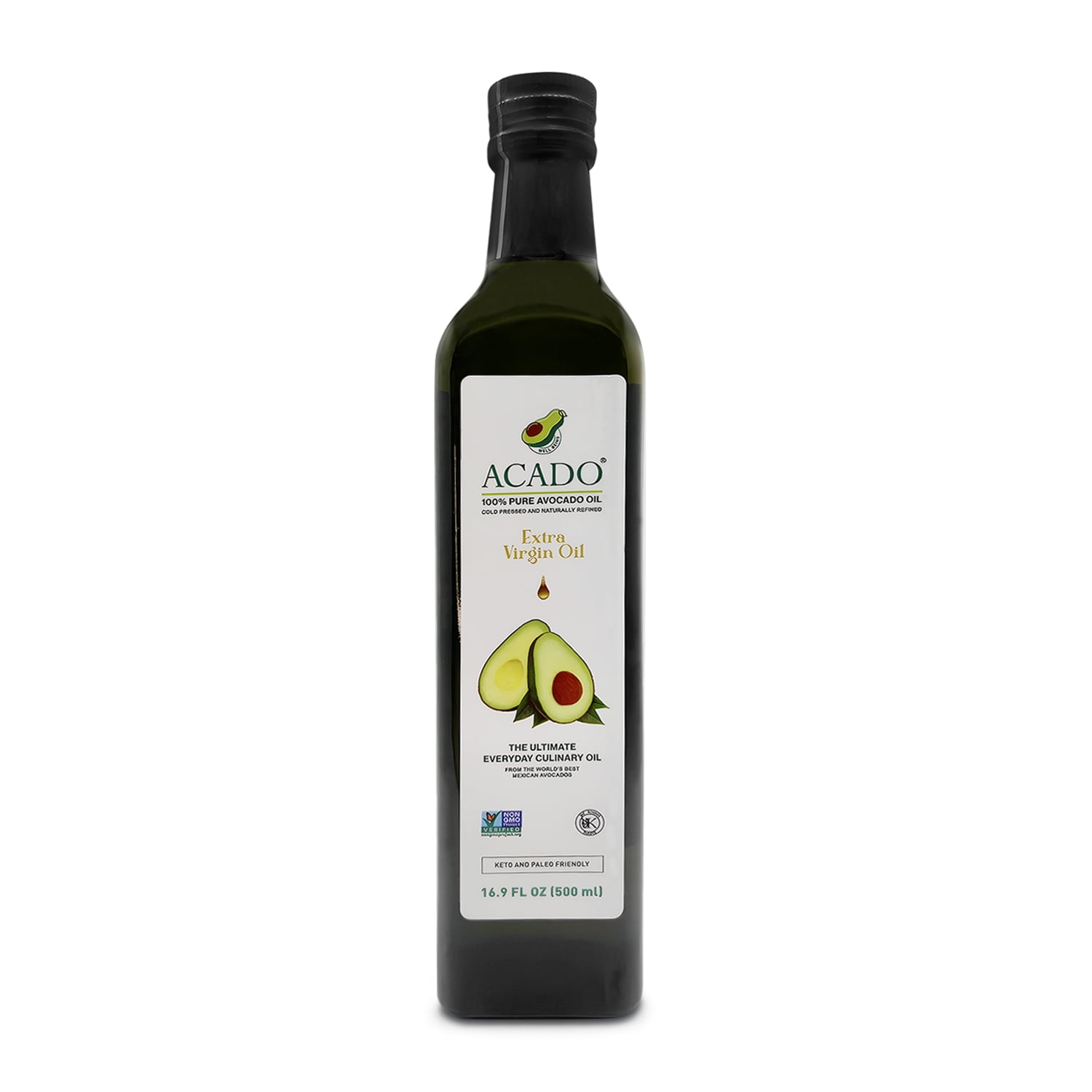 100 Pure Avocado Oil Cold Pressed Extra Virgin ACADO 16.9 oz Glass