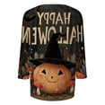 thumbnail image 4 of Halloween Shirts for Women Ghost Bat Graphic Crew Neck Spooky Tops Candy Loose Fit 3/4 Sleeve Casual Cute Blouse XL, 4 of 4