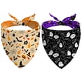 thumbnail image 1 of Pañuelos reversibles para perros de Halloween, paquete de 2, pequeños, naranja/negro, 1 of 7