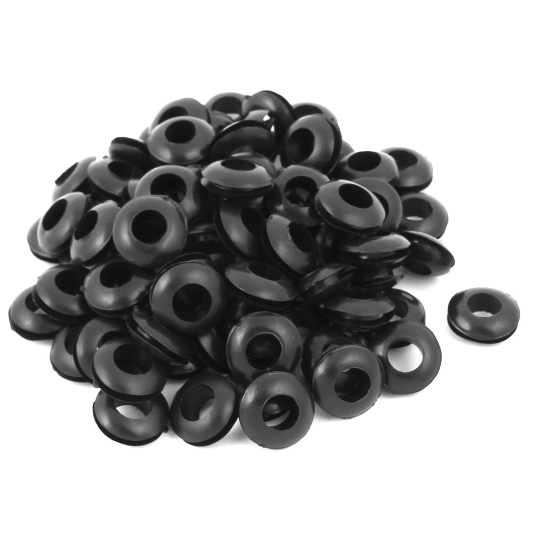 Electric Cable Protector Rubber Ring Wiring Grommets Black 8mm Inner