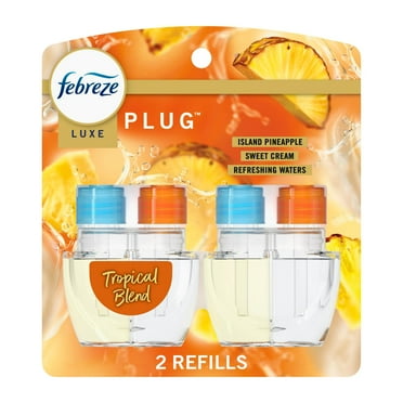 Febreze Luxe Plug In Air Freshener Odor-Fighting Scented Oil Refill - Tropical Blend 2 ct