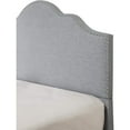 thumbnail image 4 of King Size Bed Upholstered Gray Victorian Style, Nailhead Trim Platform Bed, Bedroom Furniture, 4 of 7