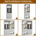 thumbnail image 7 of Homieasy 48" Walk-in Closet System - Heavy Duty Closet Organizer with 5 Wood Drawers, 2 Hanging Rods & 7 Shelves (48"L x 15"W x 80"H) for Bedroom, Entryway, Modern,Gray, 7 of 7