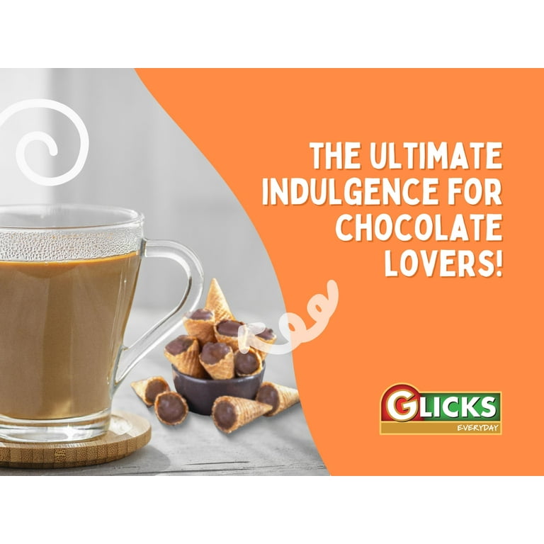 Glicks Conettos, Dark Chocolate DHF10 Filled Waffle Glicks Conettos, Dark Chocolate DHF10 Filled Waffle