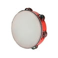 thumbnail image 5 of Tambourines,Wooden Tambourines Adults Drum Bell Double Rows,Hand Held Drum Bell Birch Metal Percussion,Percussion Musical Instrument Tambourine for Kids,Handheld Tambourine 8inch Red, 5 of 8