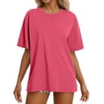 thumbnail image 2 of Oversized T Shirts for Women Summer Casual Soft Lightweight Short Sleeve Crewneck Basic Plain Tshirts Womens Tees, 2 of 4