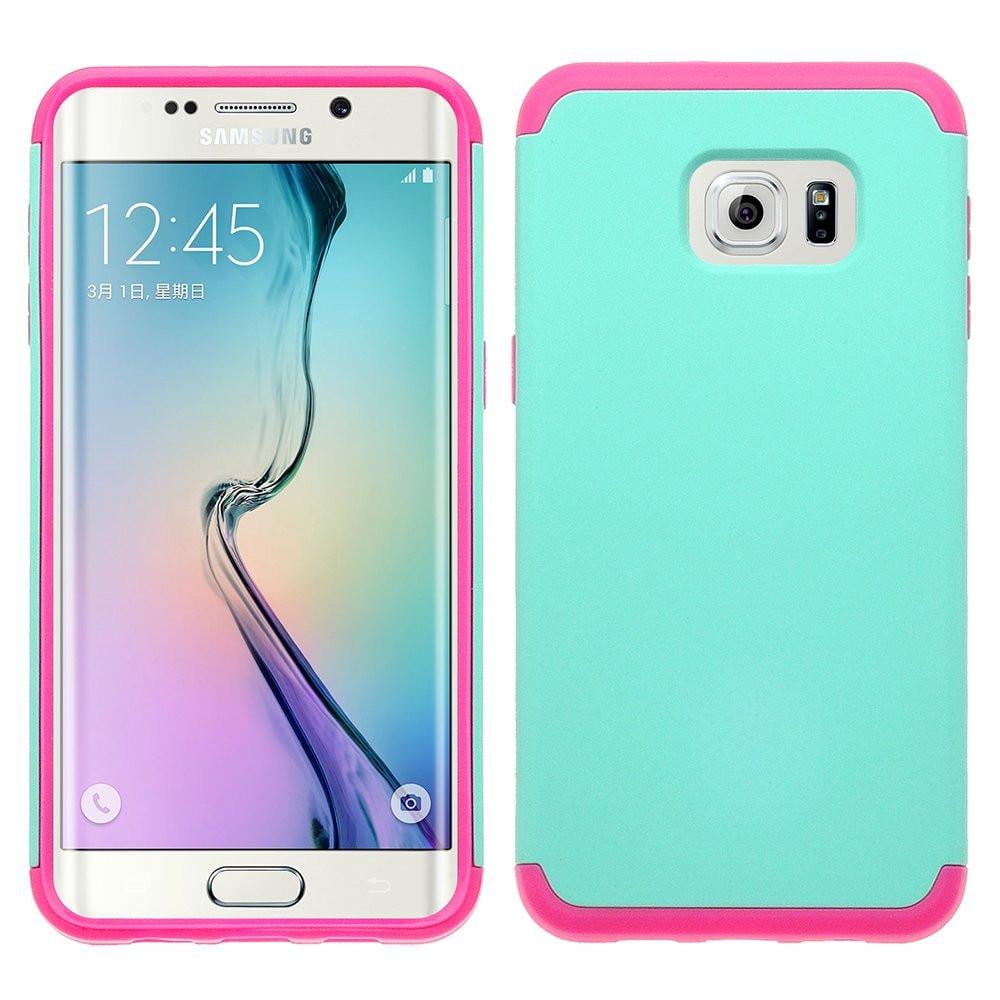 For Samsung Galaxy S6 Edge Plus Case, [Impact/Drop] Slim Hybrid Dual Layer Case for Galaxy S6 Edge Plus - Teal/Pink - Walmart.com