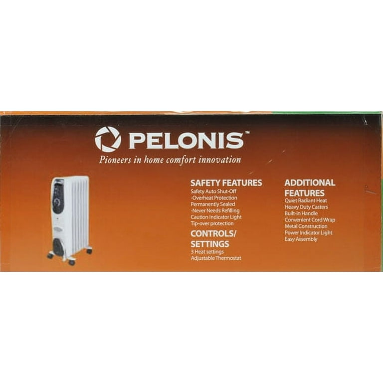 Pelonis 7-Fin Electric Radiator Space Heater, 600/1500W, Indoor, Gray, HO- 0250H - Walmart.com