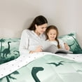 thumbnail image 5 of Feelyou Jungle Dinosaur Print Twin Bedding Sets 7-Piece for Teens, Palm Leaf Coconut Tree Bedding Comforter Set, Cartoon Animal Reversible Sheet Sets, Microfiber Bedroom Decor, 5 of 9
