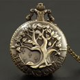 thumbnail image 2 of Reloj de bolsillo Tiong 45 mm de cuarzo con árbol de la vida y cadena, 2 of 9