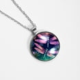 thumbnail image 4 of Dragonfly Elegant Circular Glass Pendant Necklace - Womens Necklaces, 4 of 5