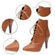 thumbnail image 2 of NECHOLOGY Botas Mujer Adulto Femenino Zapatos Botines para mujer 2023 Comercio exterior europeo y americano Moda Versátil Retro Flor hueca Frente con cordones Tacón Botas para mujer (Brown, 9), 2 of 6