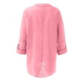 thumbnail image 6 of Tiqkatyck Womens Tops, Women Casual Long Sleeve V Neck Shirt Women's Solid Color Plu Size Top Blouse Loose Summer Tops for Women 2024 Trendy Pink XL, 6 of 6