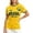 Yellow, variant on Womens Brasil 2026 Graphic Soccer Crewneck Short Sleeve Laurel Crest Print Country Pride Football Fan Shirt