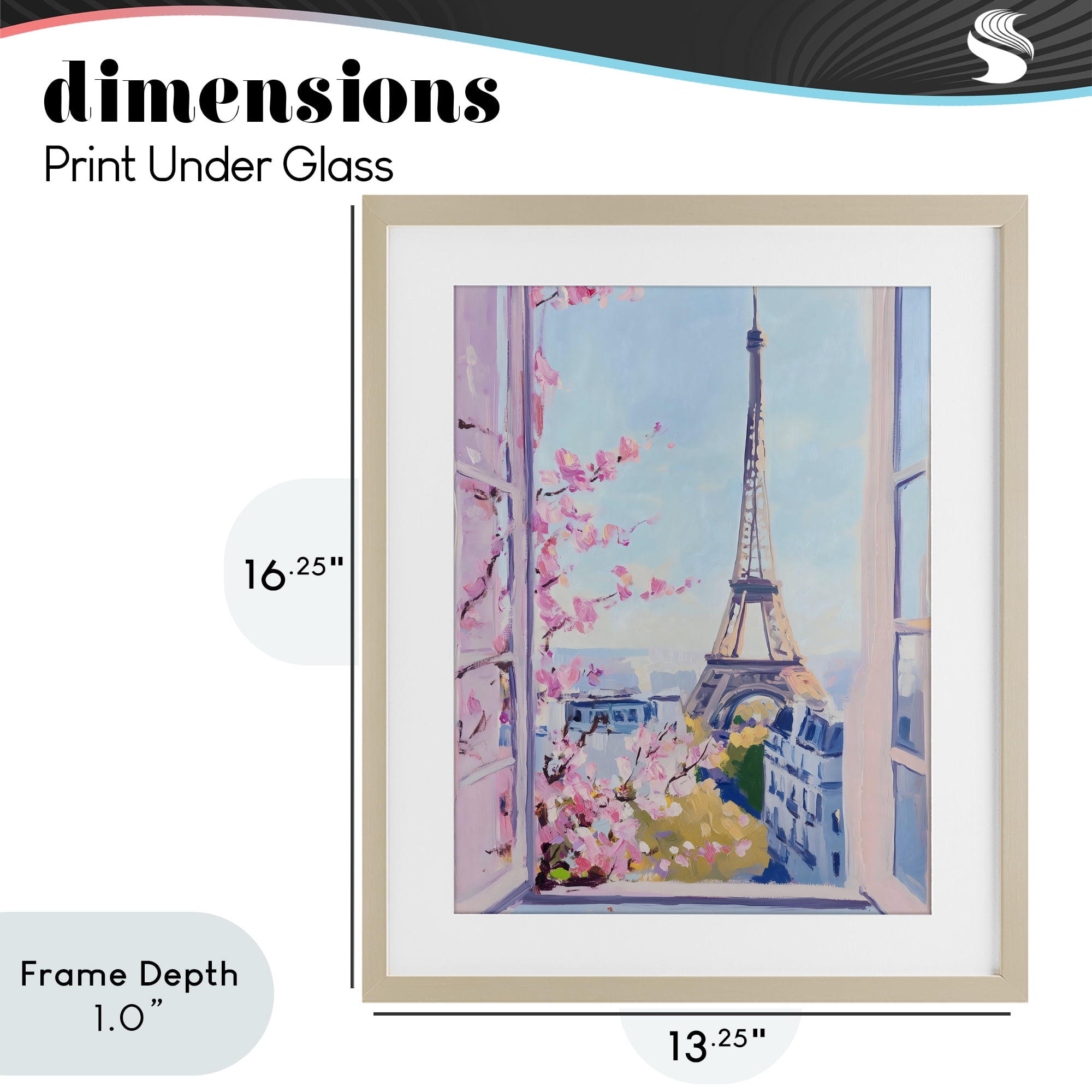 Stupell Industries Eiffel Tower View in Spring Birch Framed Print Under Glass, design by The Prints Vibe