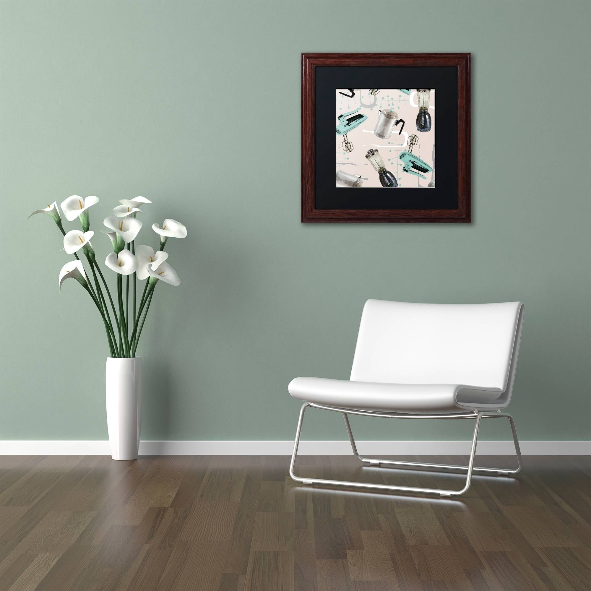 Trademark Fine Art "Fifties Patterns I" Canvas Art by Color Bakery Black Matte, Wood Frame