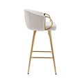 thumbnail image 3 of 26 Inch Velvet Dining Chairs, Modern Dining Chair with Golden Metal Legs, Simple Bar Stool Upholstered Dining Chairs, Accent Desk Chair Dining Room, Kitchen, Vanity, Living Room(Cream,Set of 2), 3 of 10