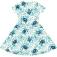 thumbnail image 5 of Rggeeun Child Girls Dresses Cartoon Animal Print Short Sleeve Crew Neck A Line Flowy Loose with Ruched Ruffle Knee Length for Summer Travel Party Leisure Sundress,Green,7-8 Years, 5 of 6