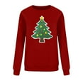 thumbnail image 4 of HOMBOM Crewneck Sweatshirts for Women Wine Cute Christmas Light Up Tree Merry Adults Sweatshirt Casual, 4 of 6