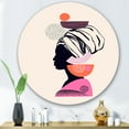 thumbnail image 2 of Designart 'Ethnic Portrait of African American Woman' Modern Circle Metal Wall Art 29x29 - Disc of 29, 2 of 5