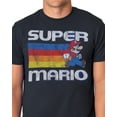 thumbnail image 2 of Super Mario World T-Shirt Men's Distressed Rainbow Stripe Graphic Tee, 2 of 5