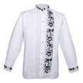thumbnail image 1 of Guayabera Yucateca Blanca De Lino Modelo Colibrí Manga Larga, 1 of 8
