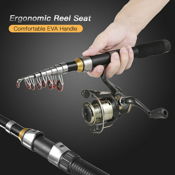 Fishing Rod and Reel Combos Telescopic Fishing Pole with Reel Combo Kit  Fishing Line Lures Hooks Swivels Set Fishing Accessories with Tackle Box 